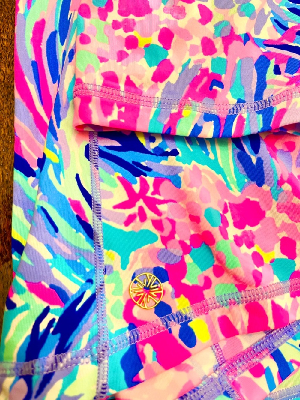 NWOT Lilly Pulitzer Luxletic Justine Periwinkle Fan Sea Pants XL - Picture 7 of 7